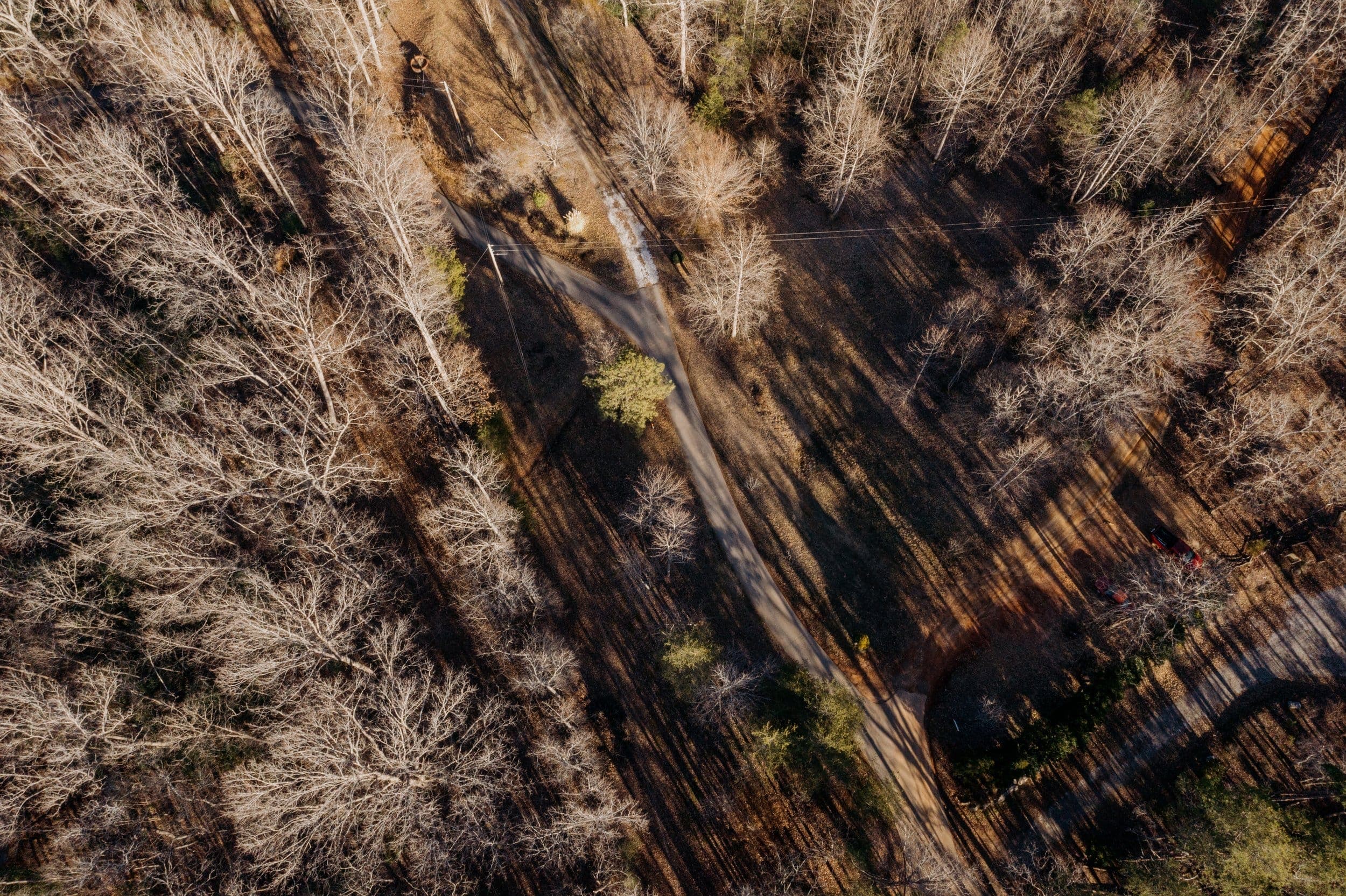 Aerial drone view of the Soapstone Baptist Church grounds and surrounding land